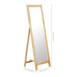 Miroir sur pied 48x46,5x150 cm Bois de chêne solide