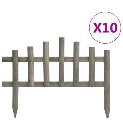 Bordure de jardin 10 pcs Bois de sapin 4,4 m