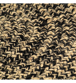 Tapis fait à la main Jute Noir et marron 210 cm