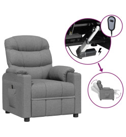 Fauteuil inclinable électrique Gris clair Tissu