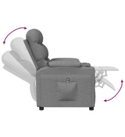 Fauteuil inclinable électrique Gris clair Tissu