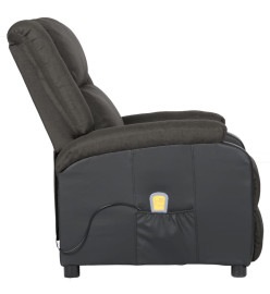 Fauteuil de massage Gris foncé Similicuir et tissu