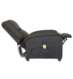 Fauteuil de massage Gris foncé Similicuir et tissu