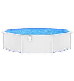 Piscine ronde avec parois en acier 550x120 cm Blanc