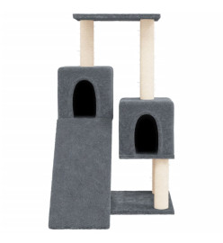 Arbre à chat avec griffoirs en sisal Gris foncé 82 cm