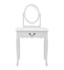 Coiffeuse et tabouret Blanc 65x36x128 cm Bois de paulownia MDF