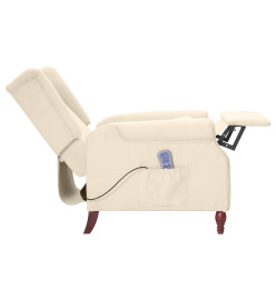 Fauteuil inclinable de massage Crème Tissu