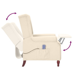 Fauteuil inclinable de massage Crème Tissu