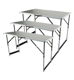 Brüder Mannesmann Ensemble table pliante multifonction Aluminium 3 pcs