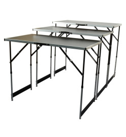 Brüder Mannesmann Ensemble table pliante multifonction Aluminium 3 pcs