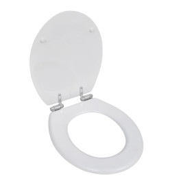 Siège de toilette et couvercle à fermeture douce 2pcs MDF Blanc