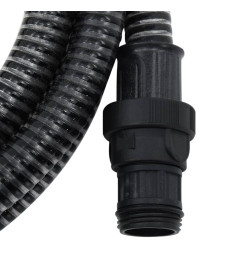 Tuyau d'aspiration avec raccords en PVC noir 1" 4 m PVC