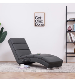 Chaise longue de massage Gris Similicuir