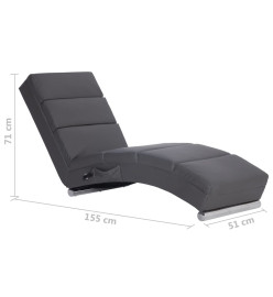 Chaise longue de massage Gris Similicuir