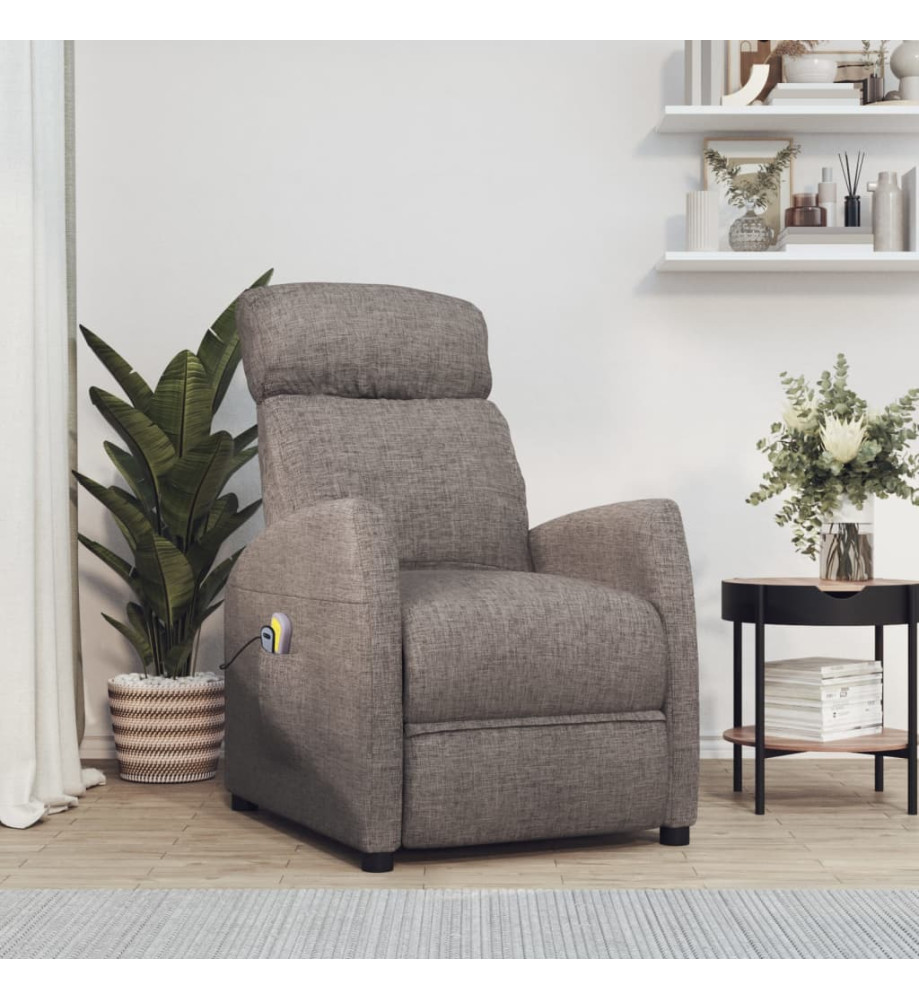 Fauteuil électrique de massage Taupe Tissu