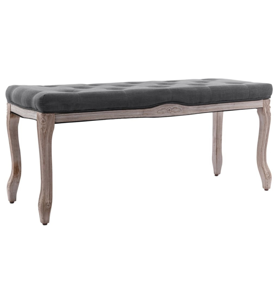 Banc Lin Bois solide 110x38x48 cm Gris foncé