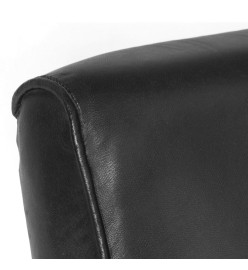 Fauteuil tube Noir 60x73x77 cm Cuir véritable