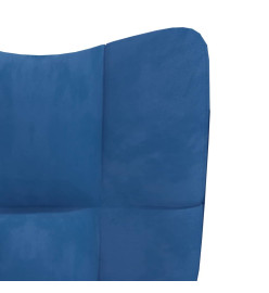 Chaise de relaxation avec repose-pied Bleu Velours