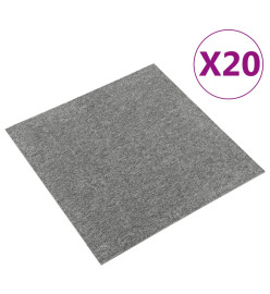 Dalles de tapis de sol 20 pcs 5 m² 50x50 cm Gris