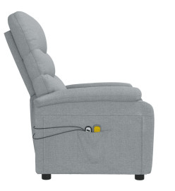 Fauteuil électrique de massage Gris clair Tissu