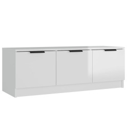 Meuble TV Blanc brillant 102x35x36,5 cm Bois d'ingénierie