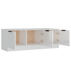 Meuble TV Blanc brillant 102x35x36,5 cm Bois d'ingénierie