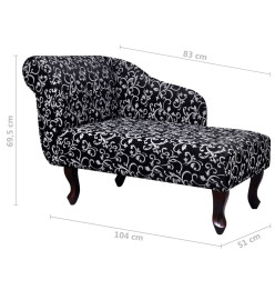 Chaise longue Noir et blanc Tissu