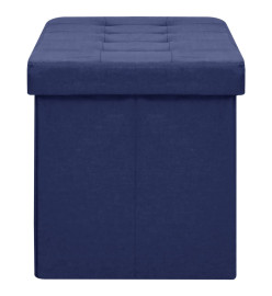 Banc de rangement pliable Bleu Faux lin