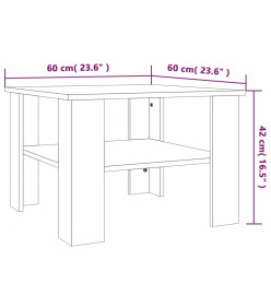 Table basse Chêne marron 60x60x42 cm Bois d'ingénierie