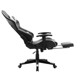 Chaise de jeu avec repose-pied Noir et blanc Cuir artificiel