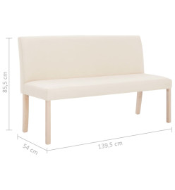 Banc 139,5 cm Crème Polyester