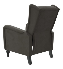 Fauteuil de massage inclinable gris foncé velours