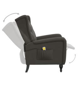 Fauteuil de massage inclinable gris foncé velours