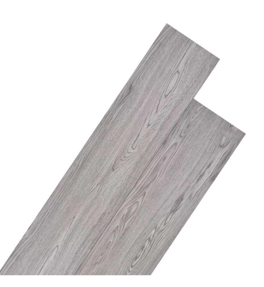 Planches de plancher PVC Non auto-adhésif 5,26m² 2mm Gris foncé