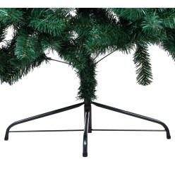 Sapin de Noël artificiel moitié avec support vert 210 cm PVC