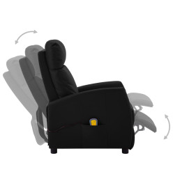 Fauteuil électrique de massage Noir Similicuir