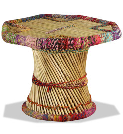 Table basse Bambou avec Détails Chindi Multicolore