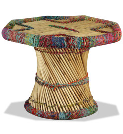 Table basse Bambou avec Détails Chindi Multicolore