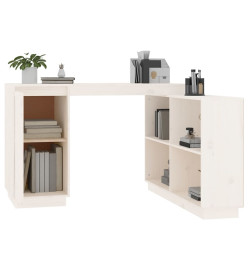 Bureau Blanc 110x50x75 cm Bois massif de pin