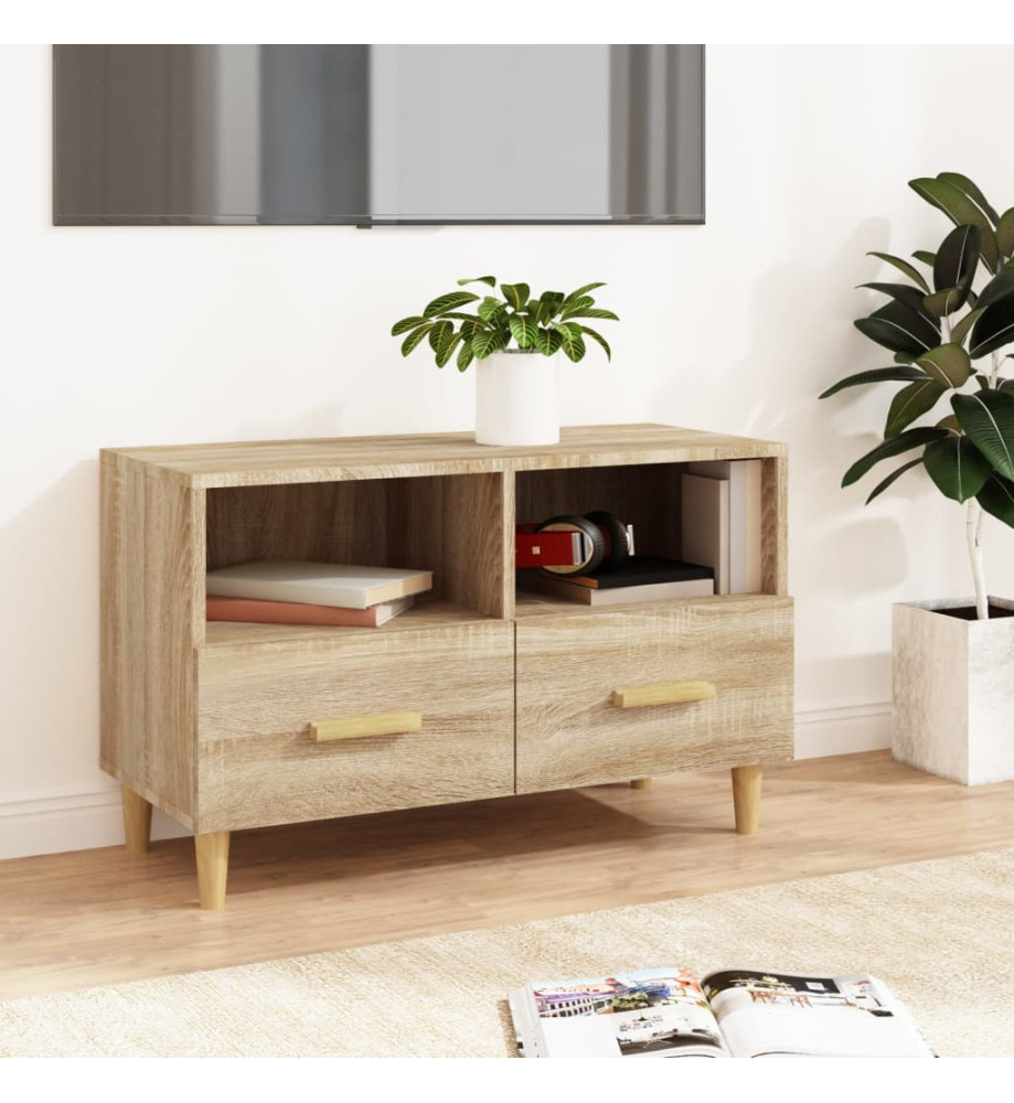 Meuble TV Chêne sonoma 80x36x50 cm Bois d'ingénierie