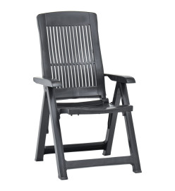 Chaises inclinables de jardin 2 pcs Plastique Anthracite