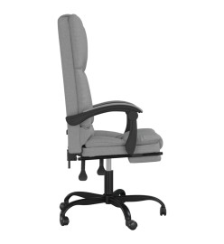 Fauteuil de massage inclinable de bureau Gris clair Tissu