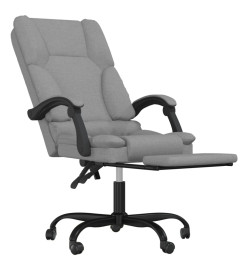 Fauteuil de massage inclinable de bureau Gris clair Tissu