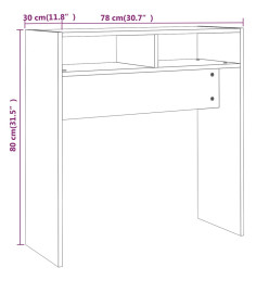 Table console Chêne fumé 78x30x80 cm Bois d'ingénierie