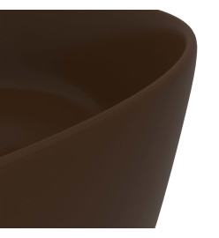 Lavabo rond de luxe Marron foncé mat 40x15 cm Céramique