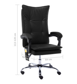 Chaise de bureau de massage Noir Similicuir