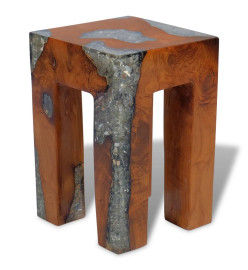 Tabouret Bois de teck massif et résine