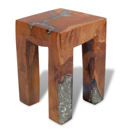 Tabouret Bois de teck massif et résine