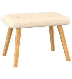 Chaise de relaxation avec tabouret Crème Tissu