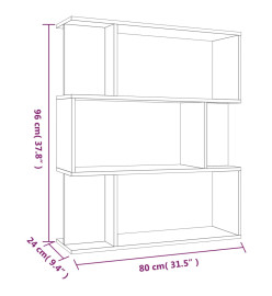 Bibliothèque/Cloison Chêne marron 80x24x96 cm Bois d'ingénierie